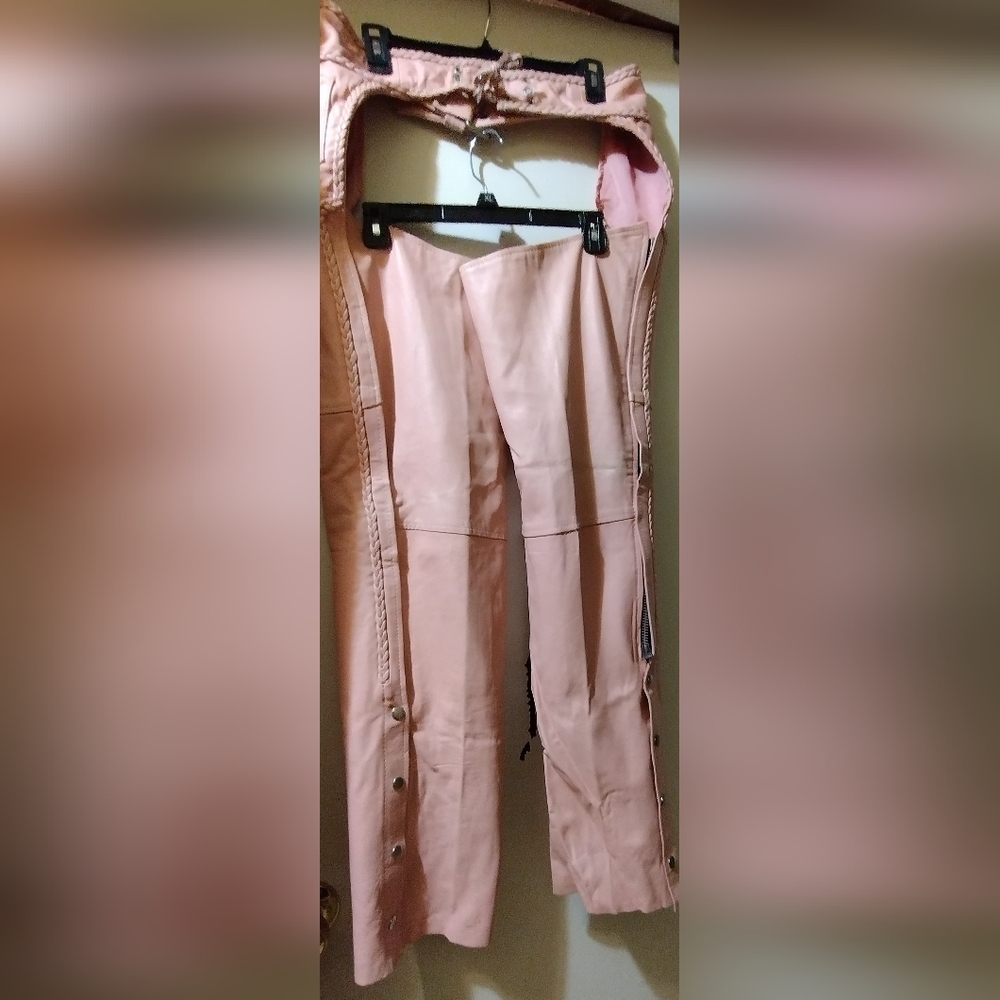 Ladies Leather Motorcycle Riding Chaps